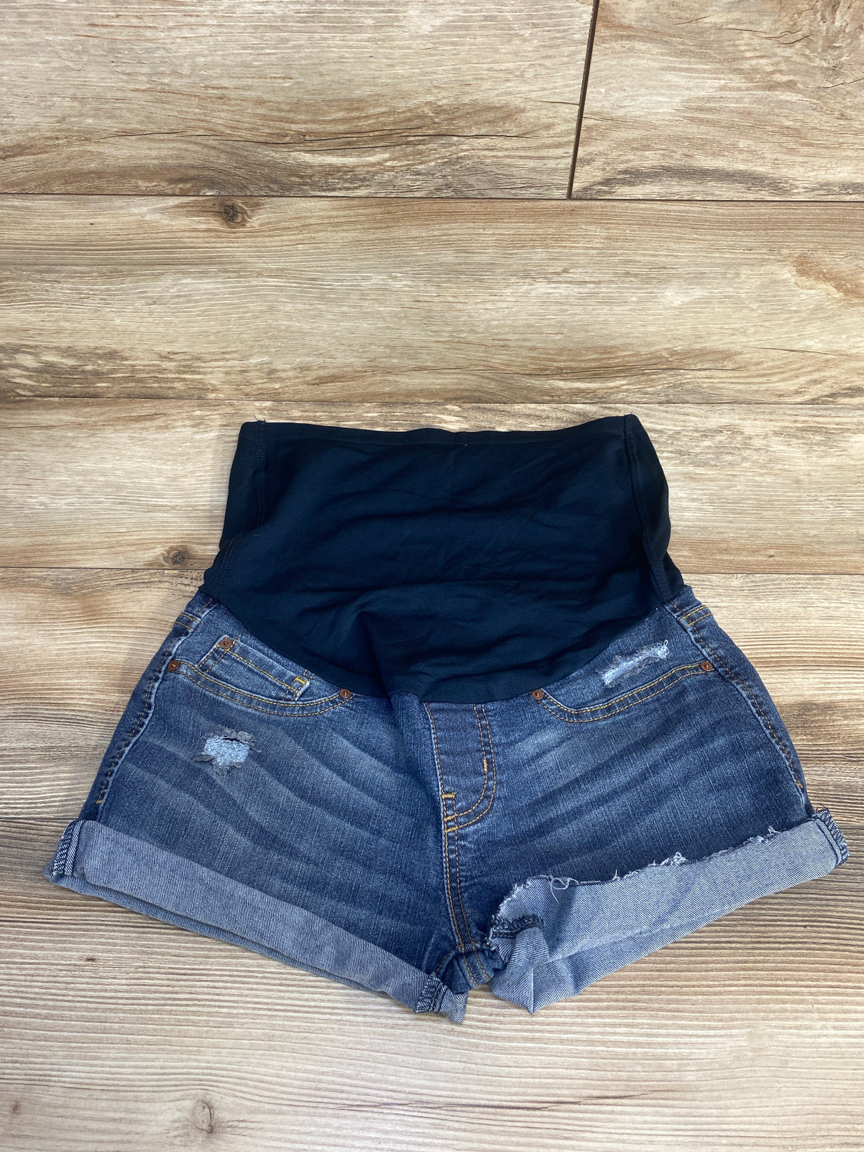 Levi Strauss Maternity Full Panel Denim Shorts Blue sz Small