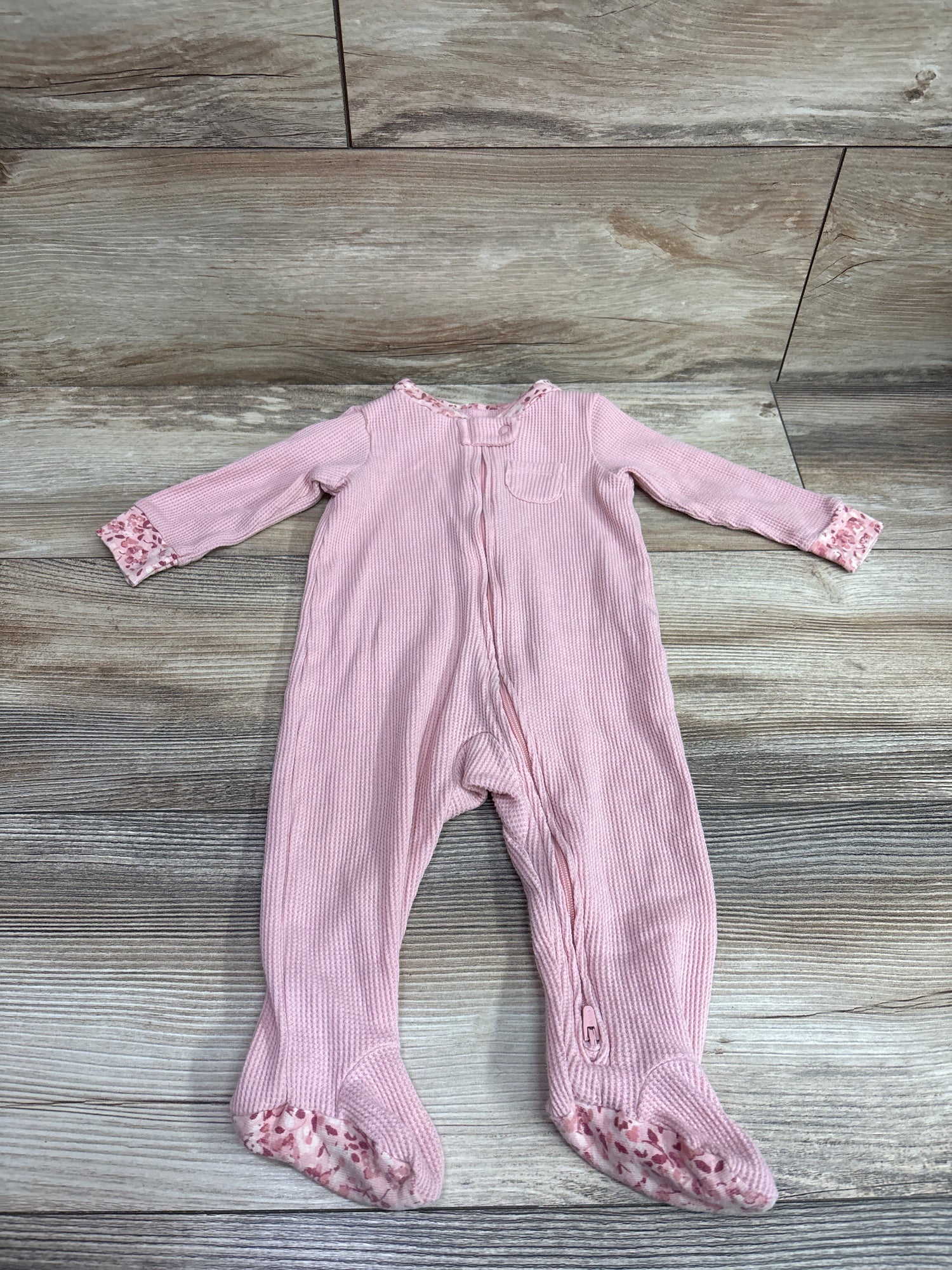 Carter's Waffle Knit Sleeper Pink sz 6m