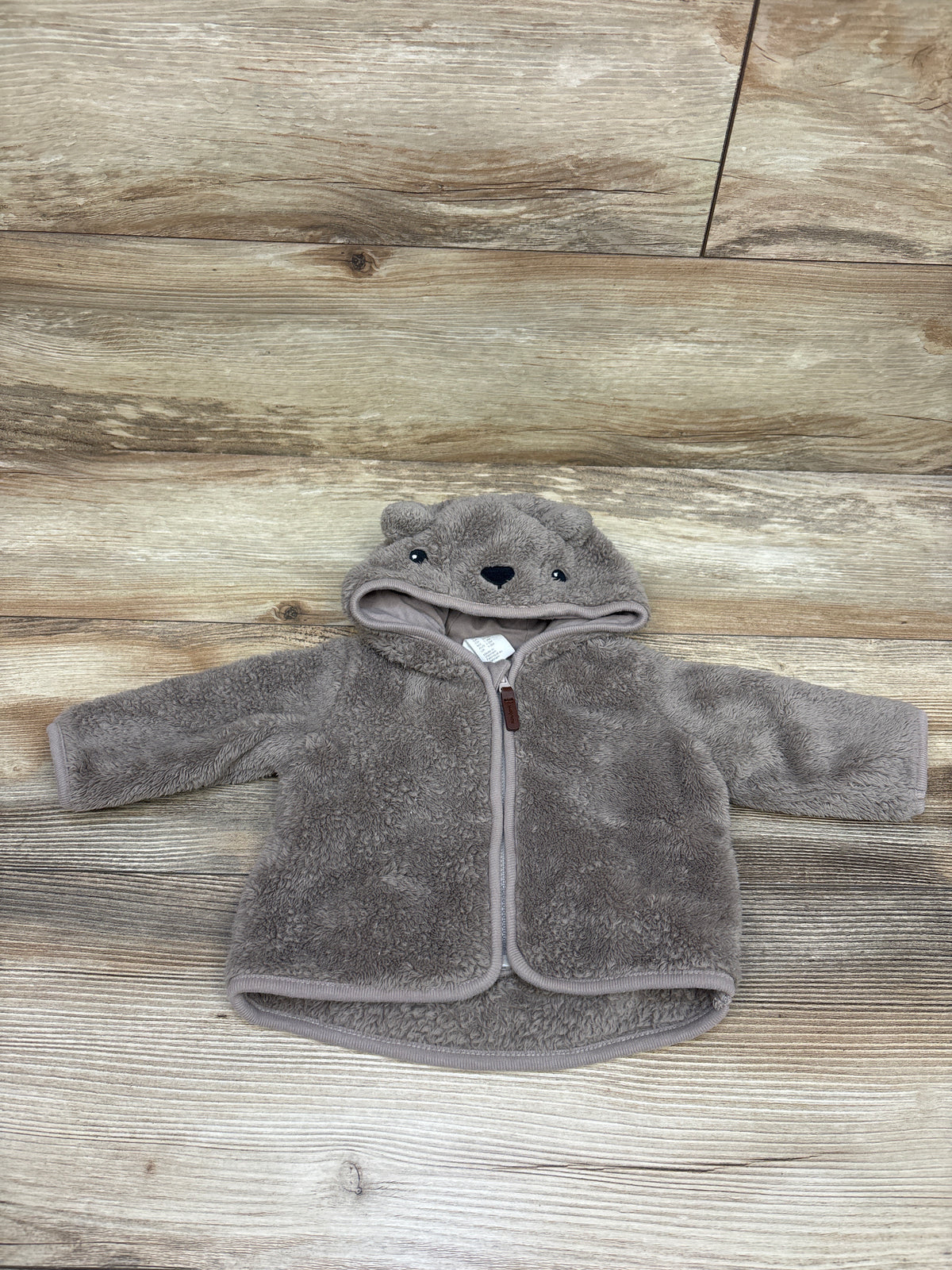 H&M Faux Fur Zip-Up Jacket Brown sz Newborn