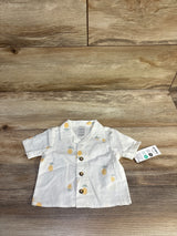 NEW Just One You Pineapple Button-Up Shirt White sz Newborn