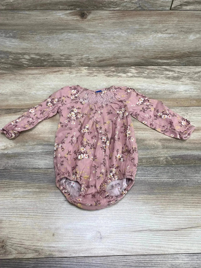 Old Navy Floral Smocked Romper Pink sz 6-12m - Me n Mommy To Be