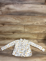 C&C California Kids Animal Print Button-Up Shirt White sz 4T