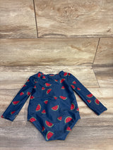 Just One You 1pc Long Sleeve Rash Guard Swimsuit Navy sz 9m