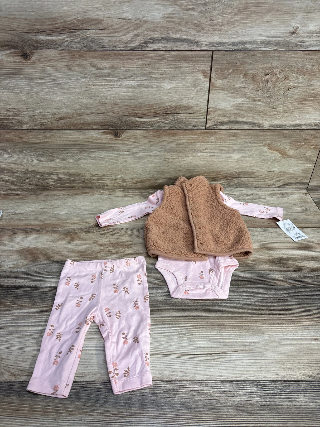 NEW Just One You 3pc Sherpa Vest Set Pink sz 3m