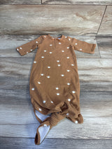 Mebie Baby Organic Cotton Knot Gown Brown sz 0-3m