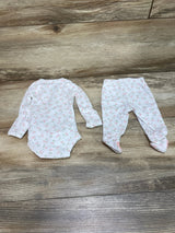 Just One You 2pc Cherry Print Kimono Bodysuit & Pants White sz Preemie