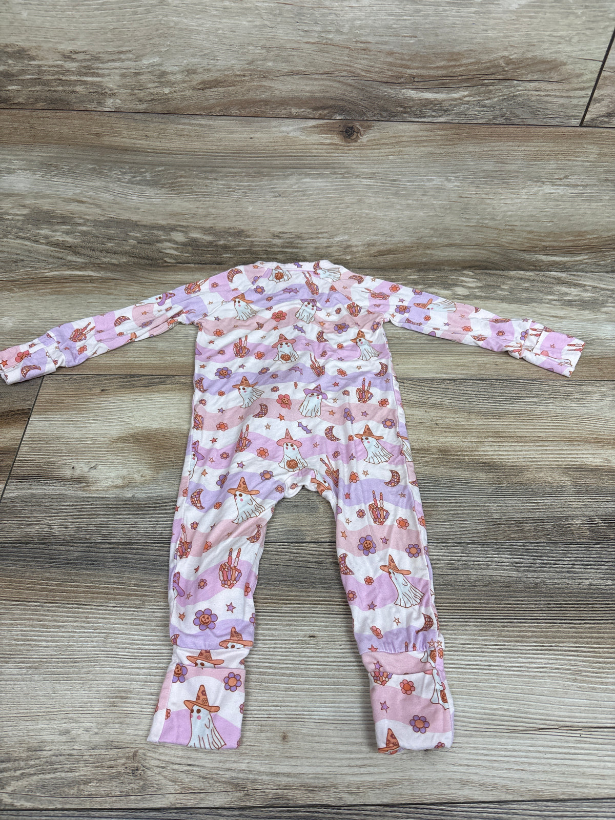 In My Jammers x Karrie Locher Halloween Print Bamboo Zipper Sleeper Pink sz 3-6m