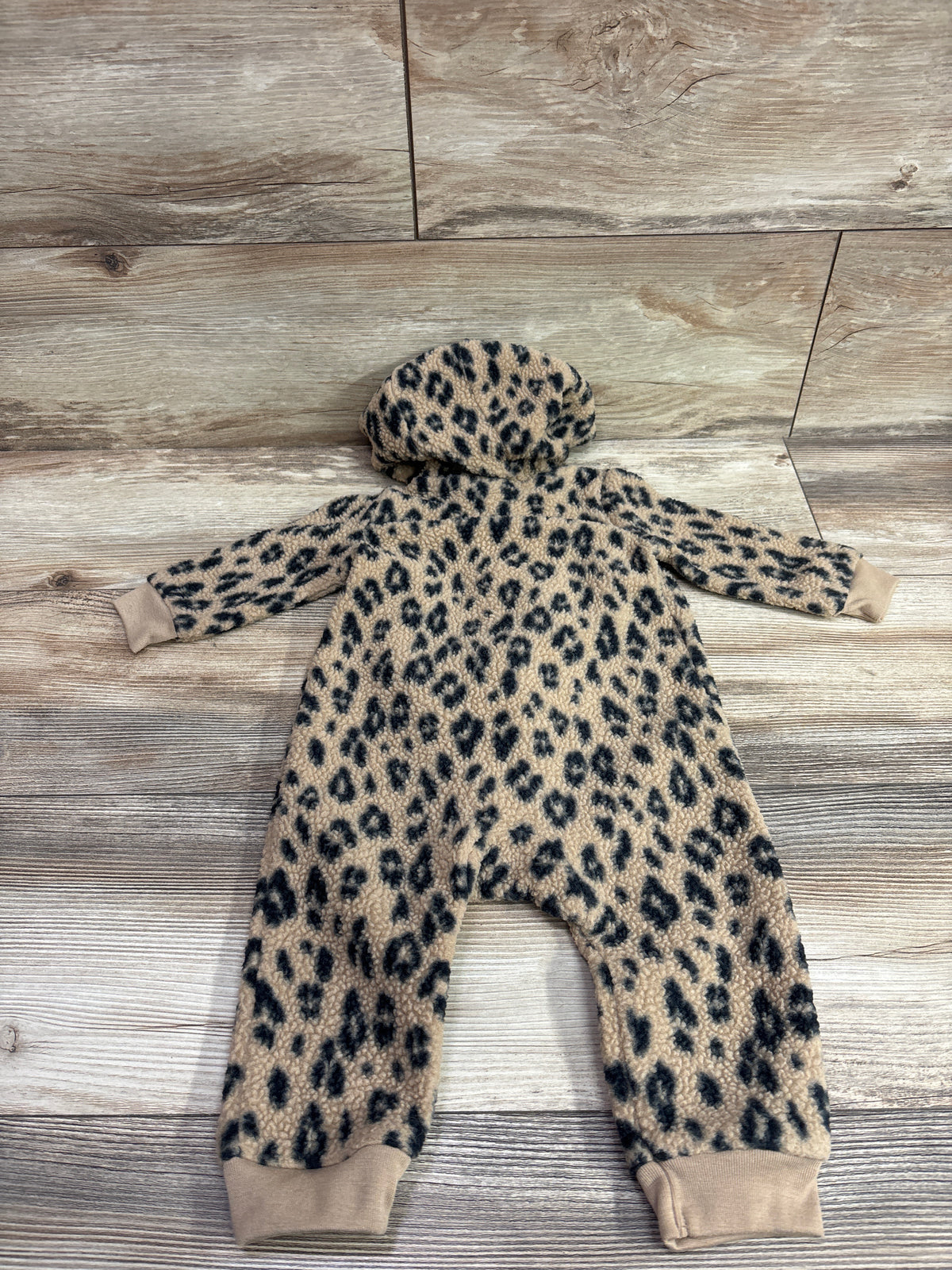 Carter's Leopard Hooded Sherpa Coverall Brown sz 9m