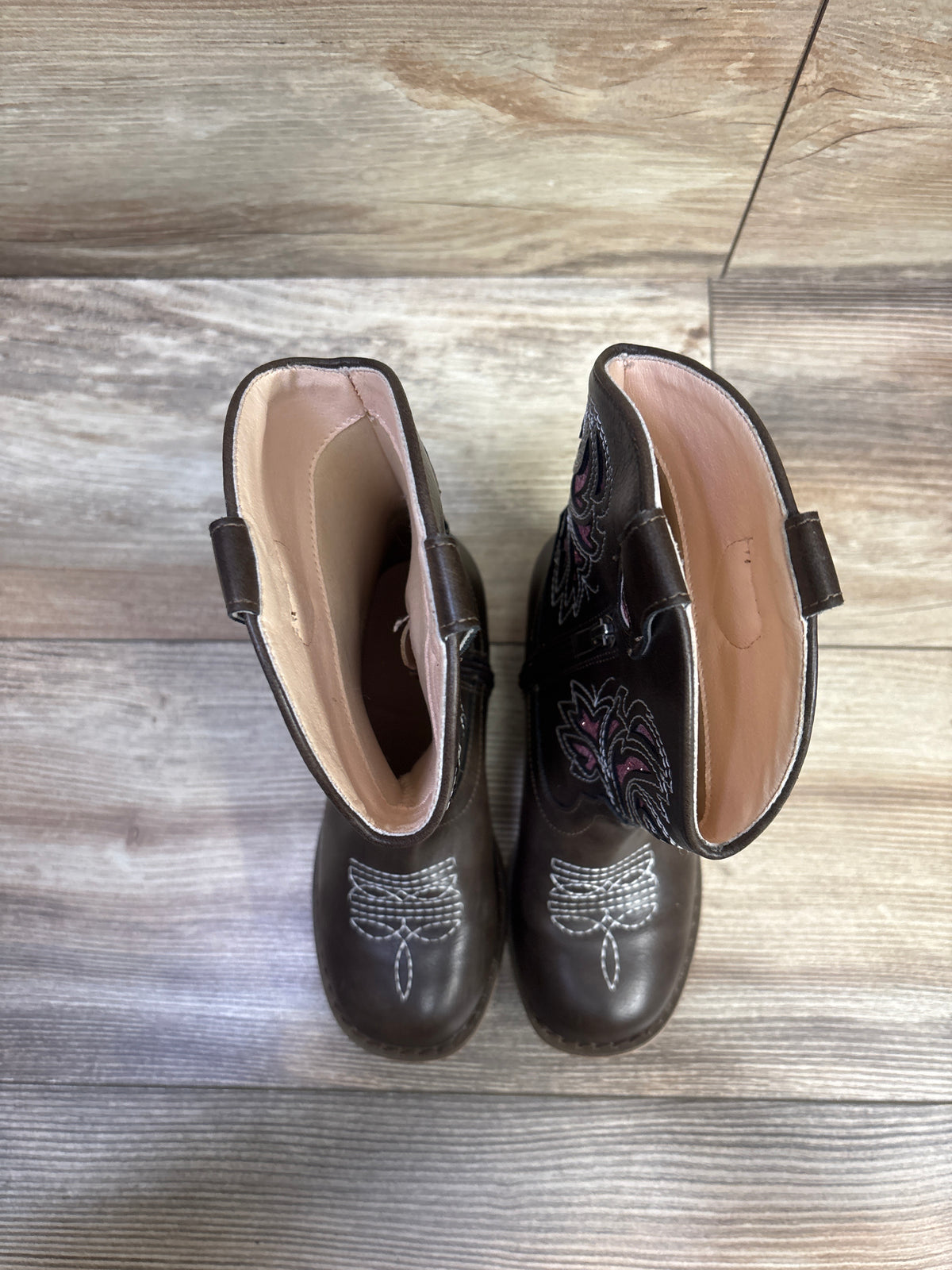 Motasha Square Toe Glitter Cowgirl Boots Brown sz 13c