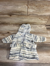 Hudson Baby Plush Pattern Robe Cream sz 0-9m