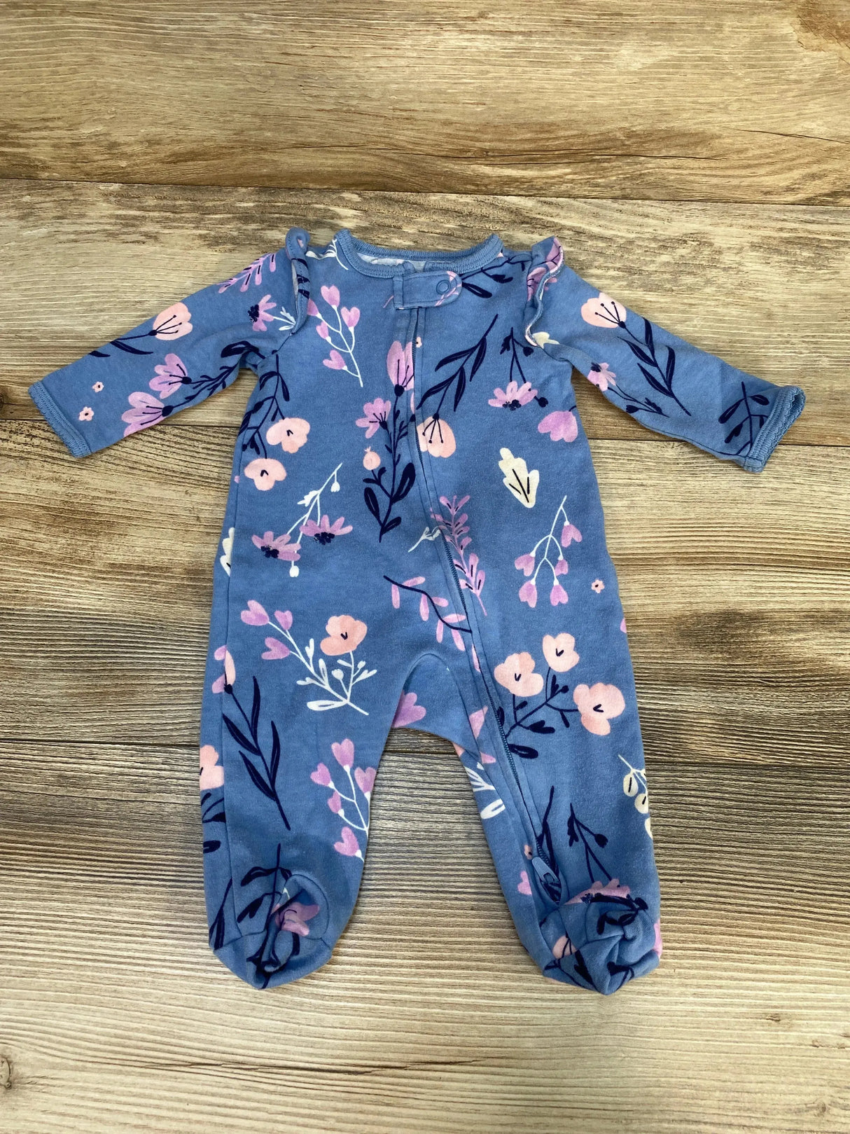 Carter's Floral Sleeper Blue sz 3m