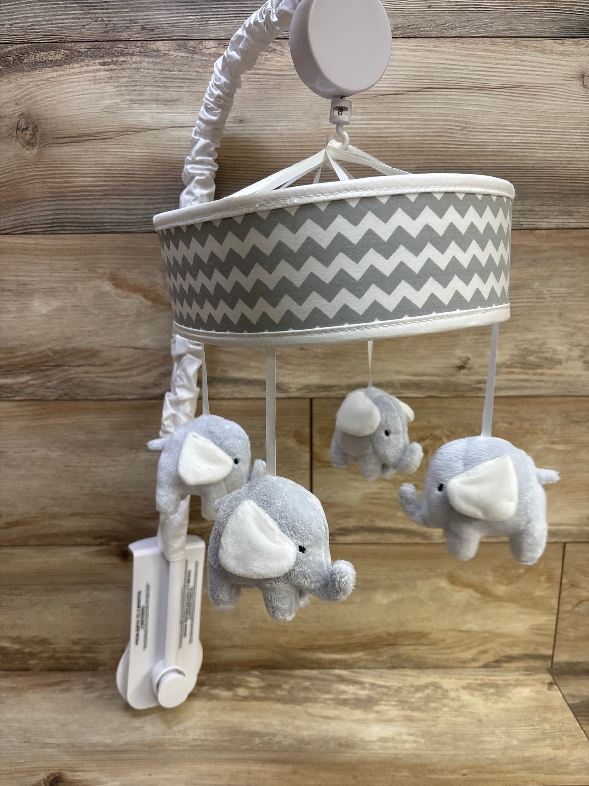 Trend Lab Dove Gray Chevron Musical Crib Mobile
