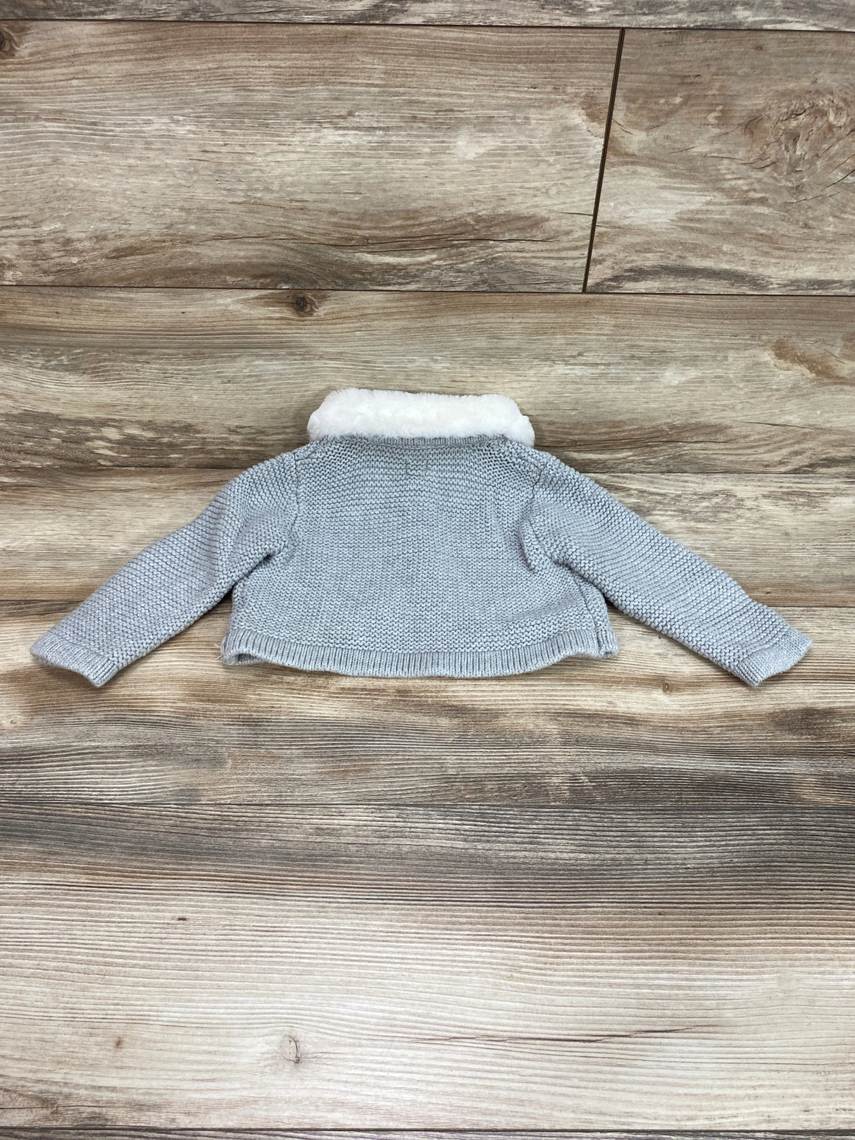 Baby Gap Faux Fur Collar Sweater Grey sz 18-24m