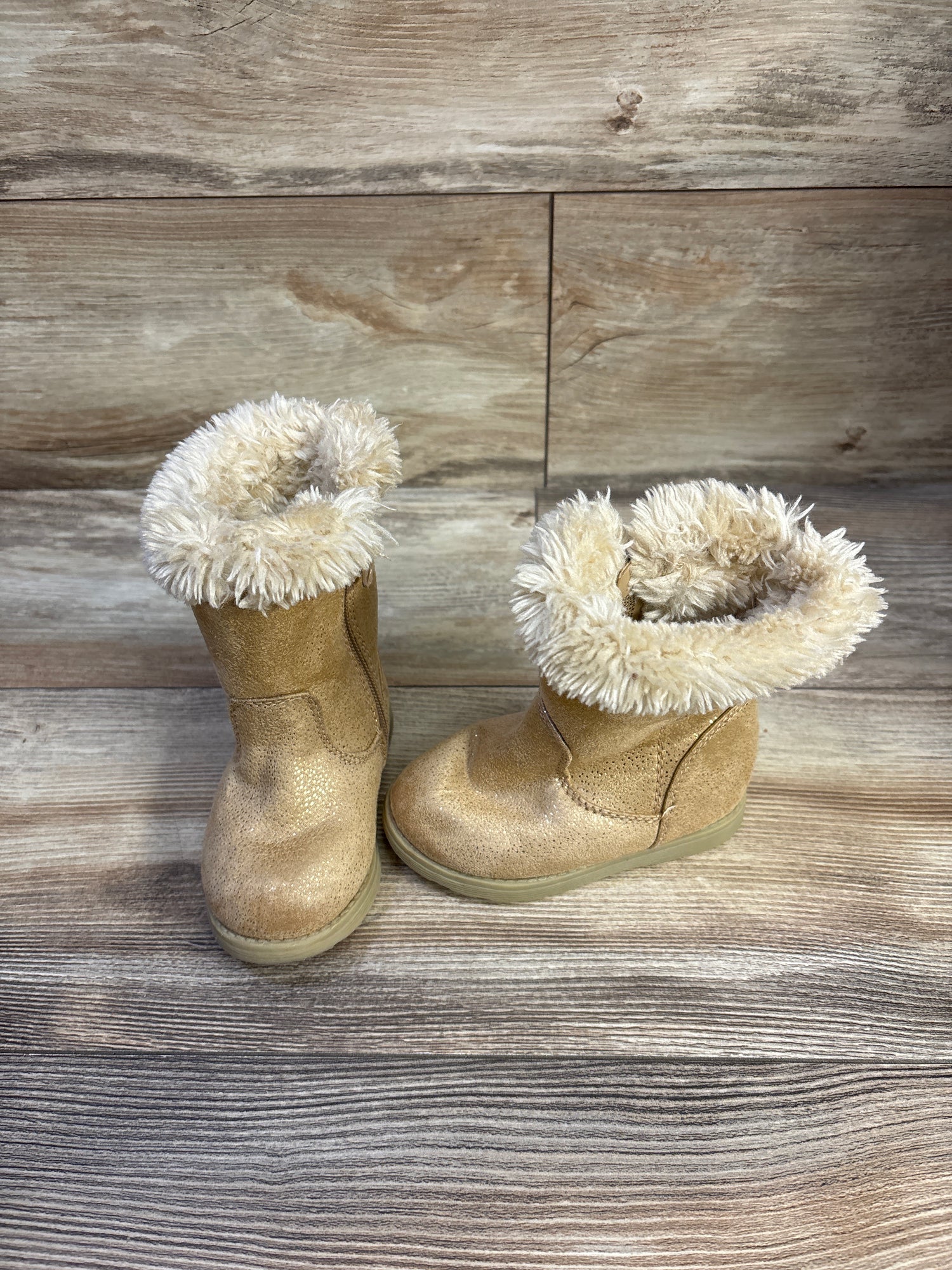 Cat & Jack Leah Winter Boots Cognac sz 6c