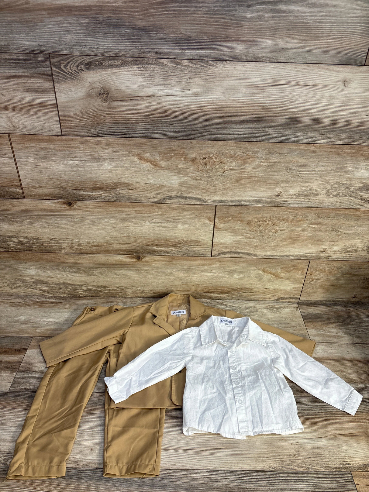 Sangtree 3pc Gentleman Suit Set Beige sz 2-3T