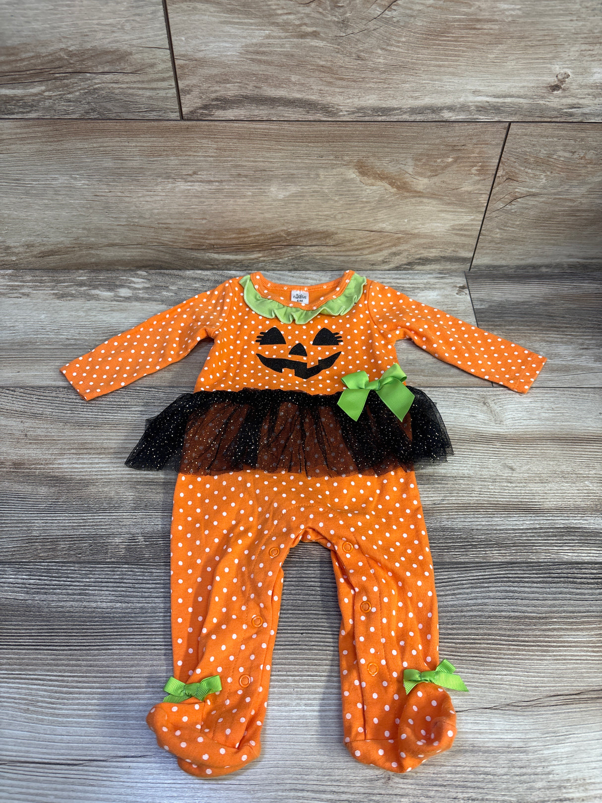 Baby Essentials Pumpkin Tutu Coverall Orange sz 6m
