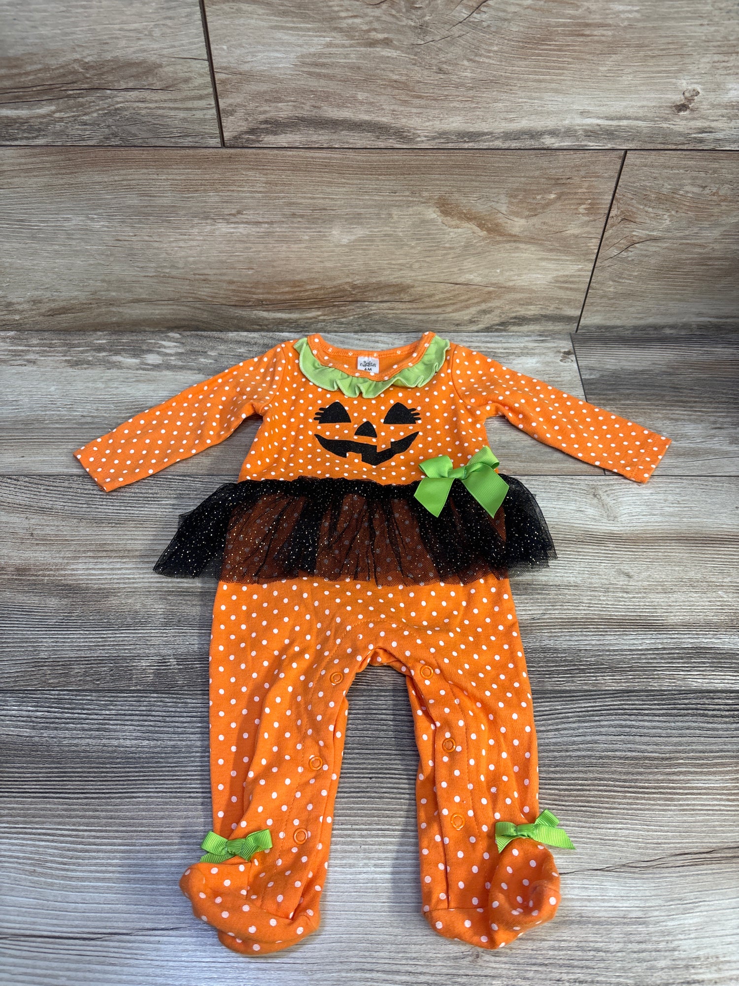 Baby Essentials Pumpkin Tutu Coverall Orange sz 6m