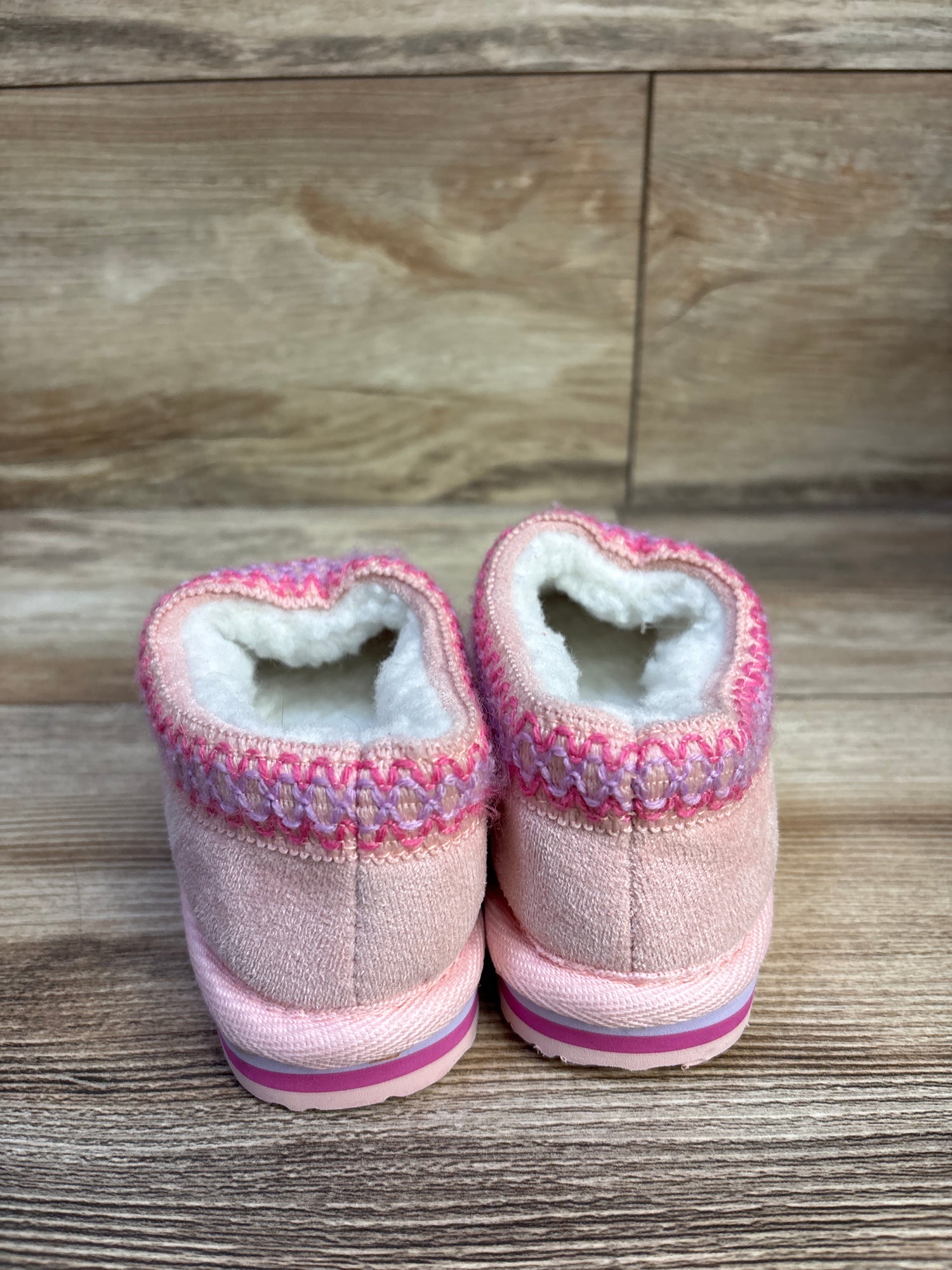 Capelli Faux Fur Lined Slippers Pink sz 7c