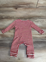 Striped Textured Coverall Ivory/Red sz 6-9m