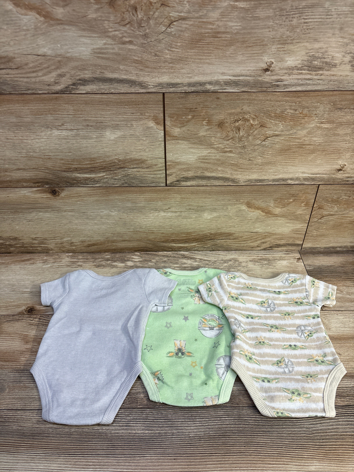 Star Wars 3pk Waffle Knit Bodysuits Grey sz 0-3m