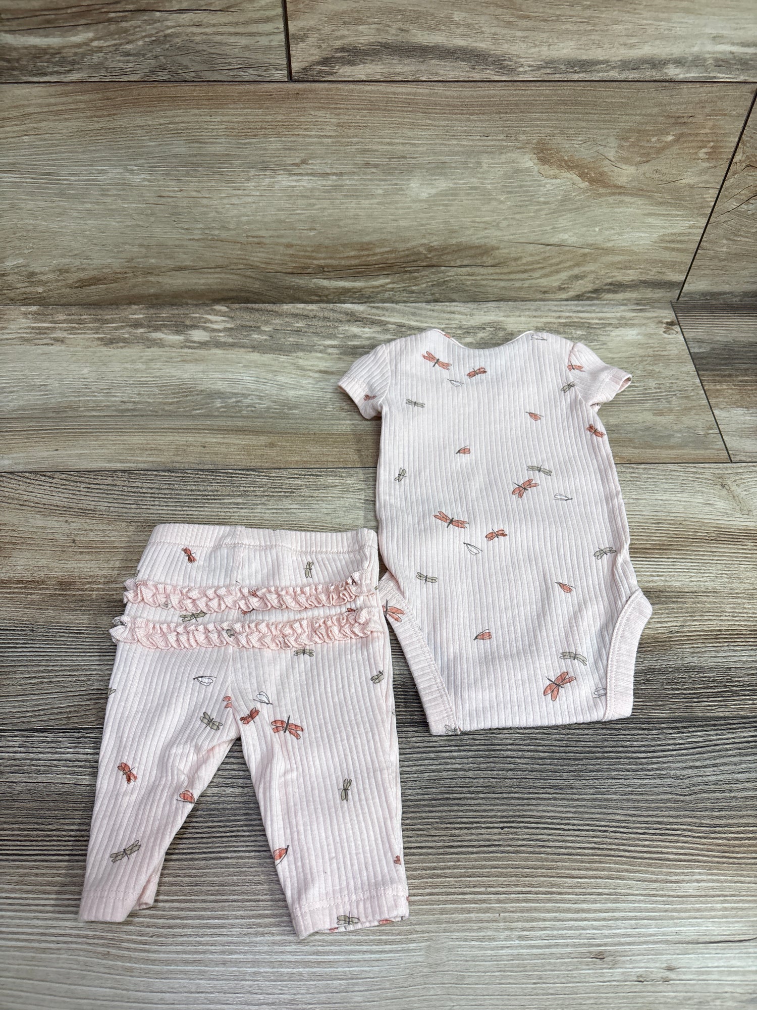 Carter's 2pc Ribbed Bodysuit & Pants Set Pink sz Newborn