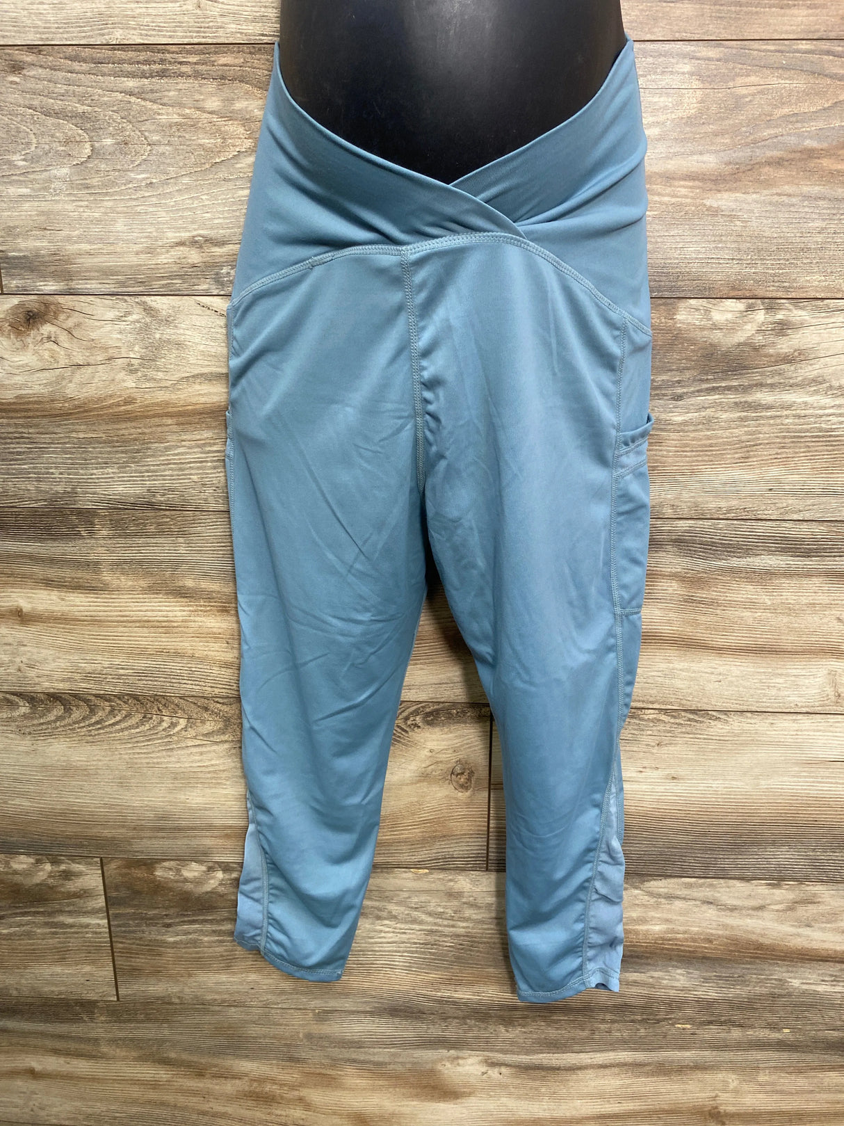 Maacie Crossover Panel Yoga Capri Blue sz Medium