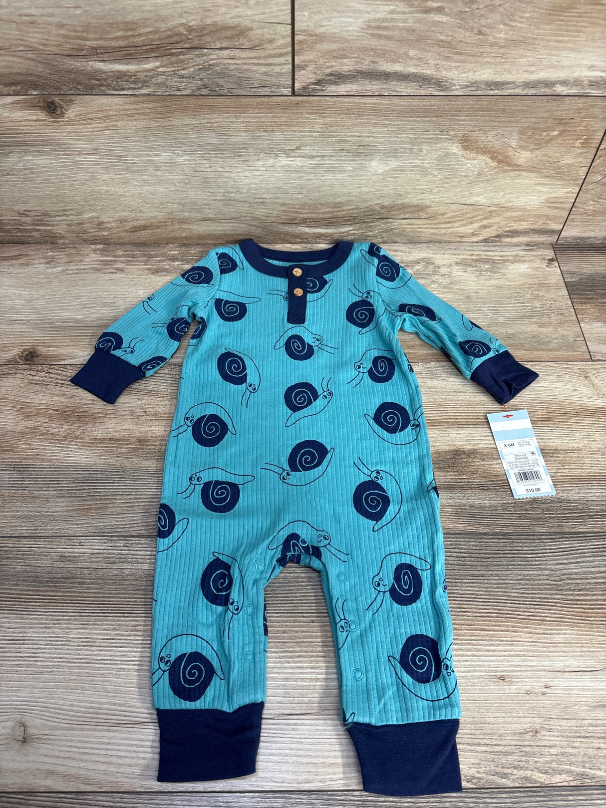 NEW Cat & Jack Snail Ribbed Coverall Blue sz 3-6m