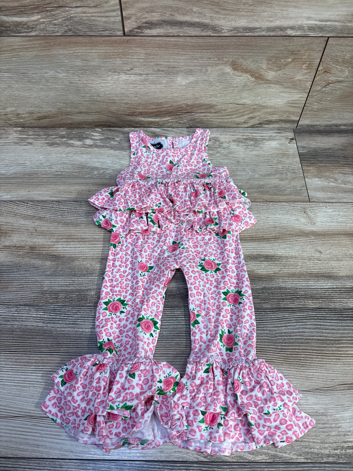 Mudpie Bamboo Ruffle Tank Jumpsuit Pink sz 6-9m