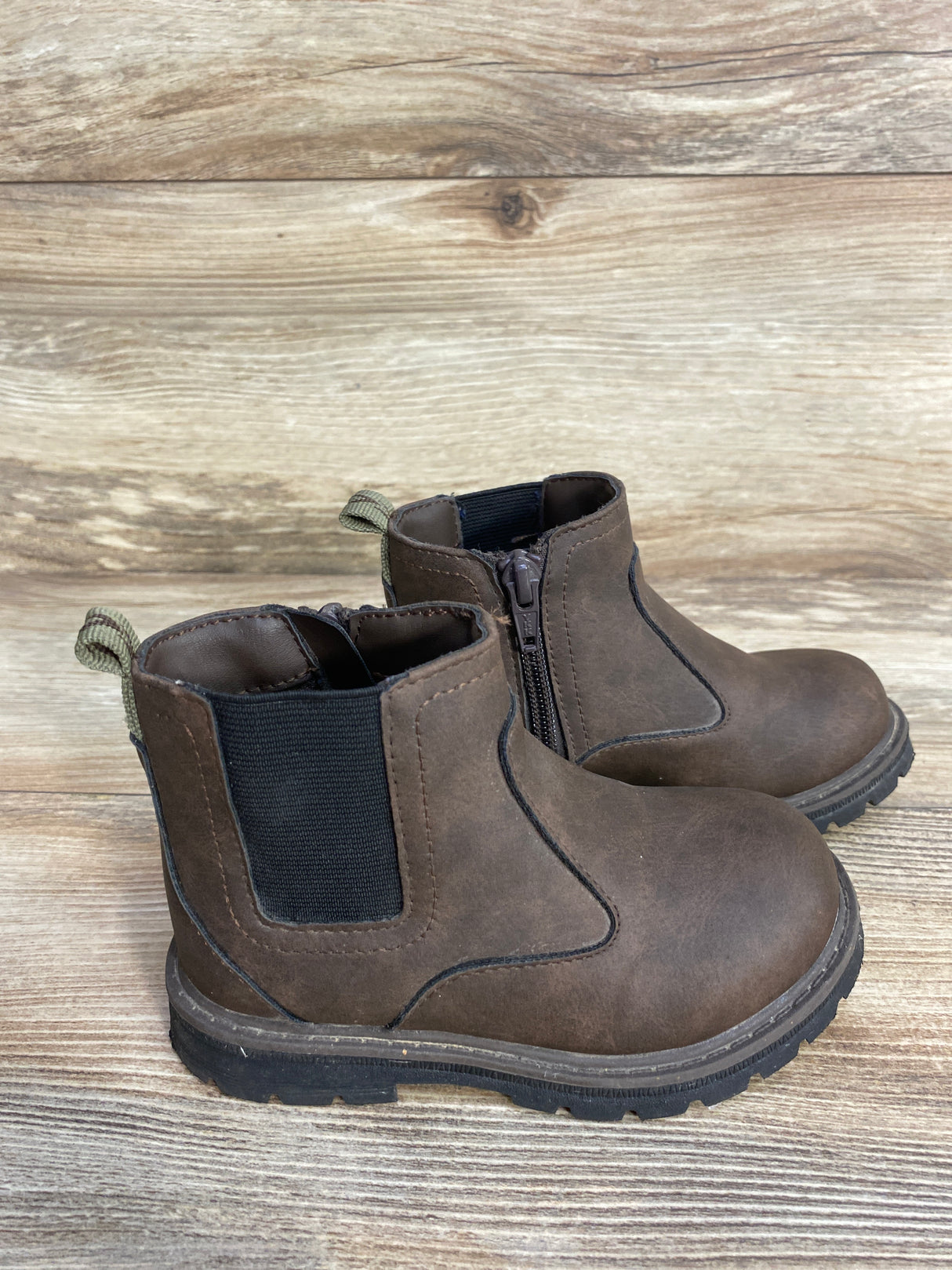 Wonder Nation Chelsea Ankle Boots Brown sz 8c