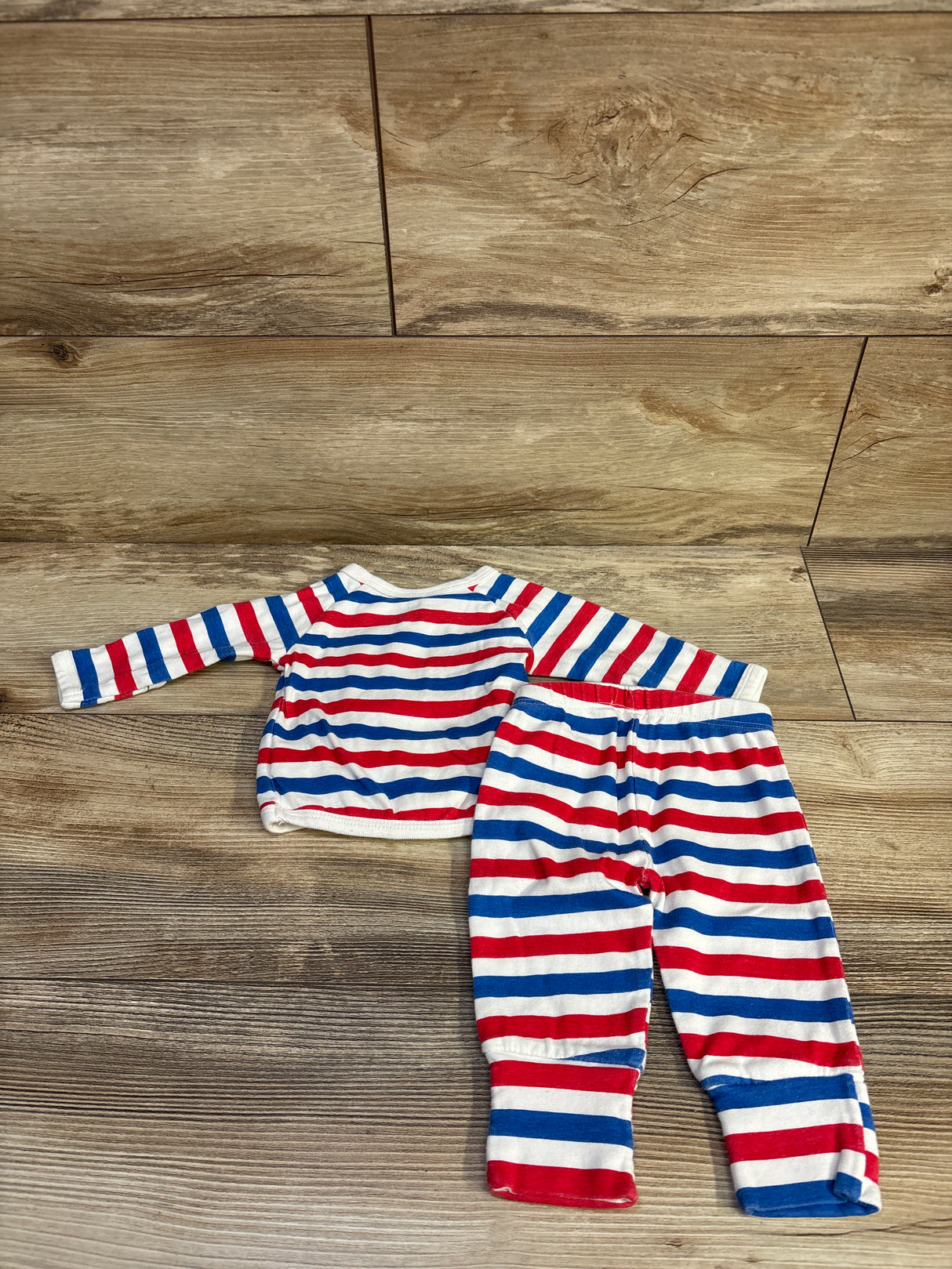 M + A by Monica + Andy 2pc Striped Kimono Top & Pants Set White sz 0-3m