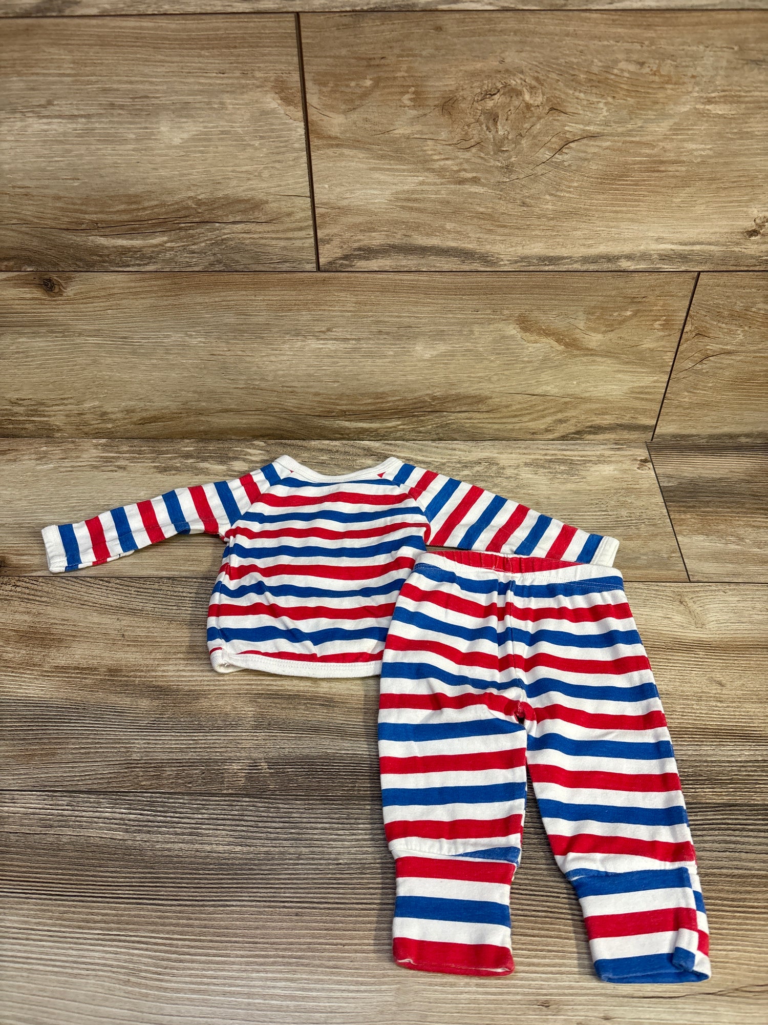 M + A by Monica + Andy 2pc Striped Kimono Top & Pants Set White sz 0-3m