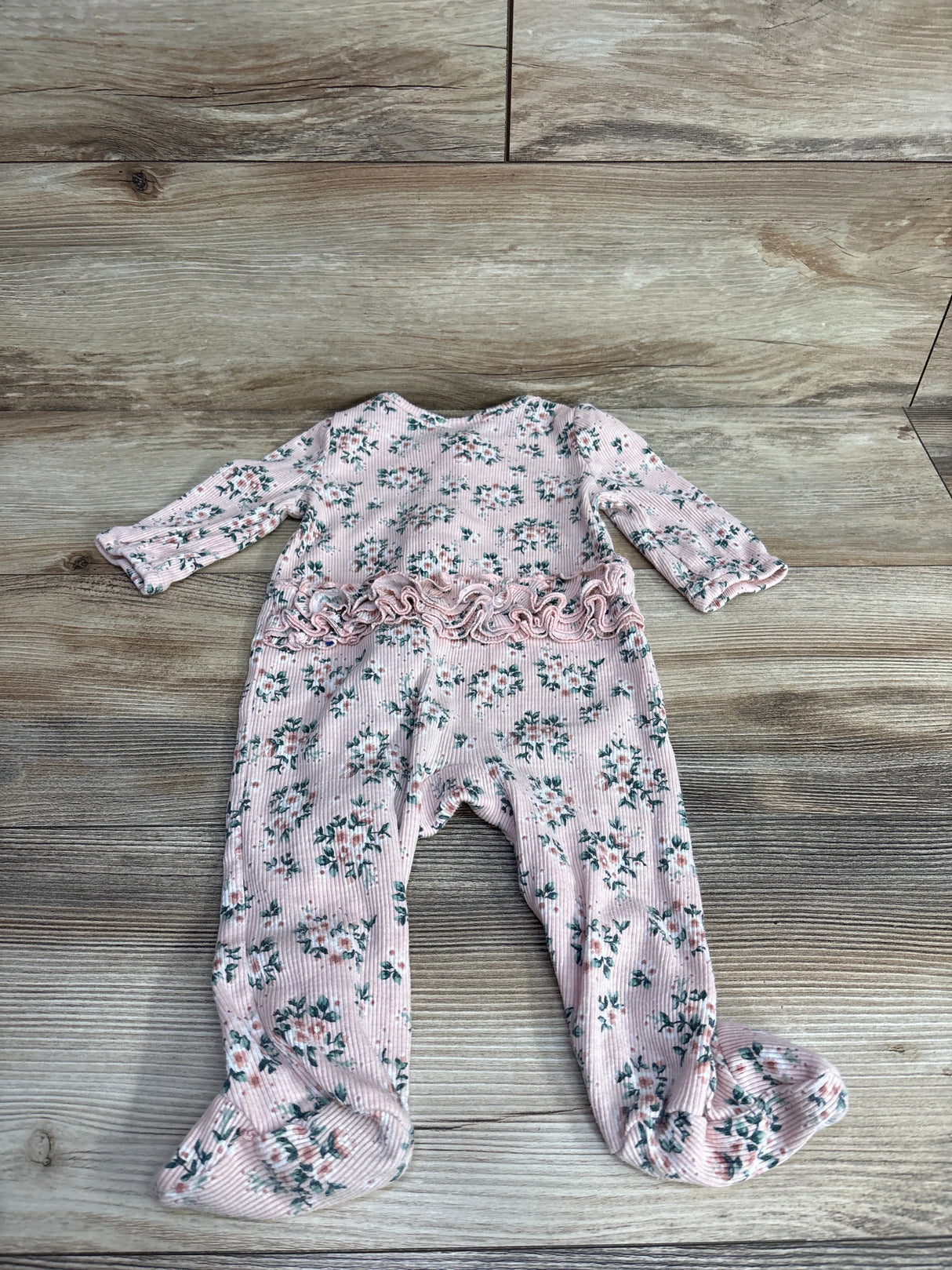 Nicole Miller Floral Ribbed Sleeper Pink sz 6-9m