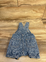 Old Navy Smiley Face Shortalls Blue sz 3-6m