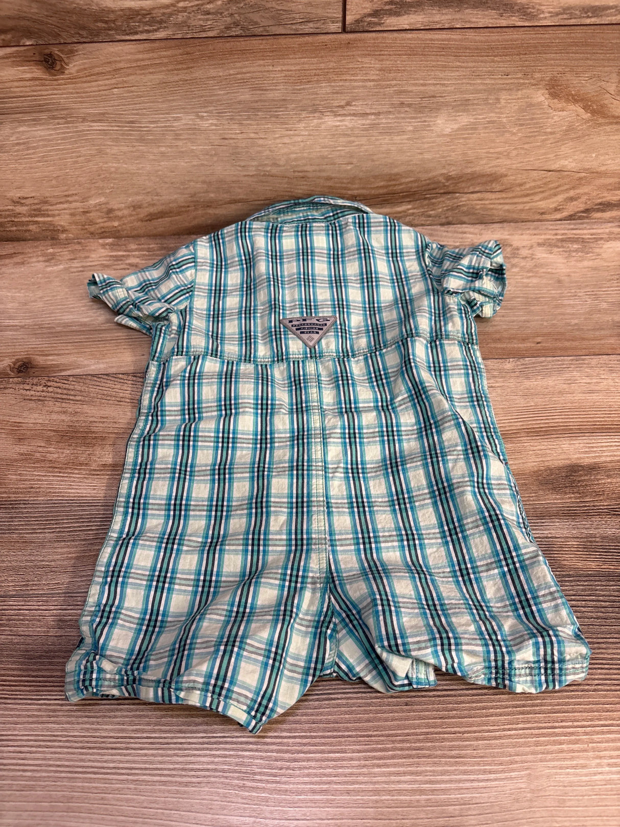Columbia Plaid Romper Green sz 6-12m - Me n Mommy To Be