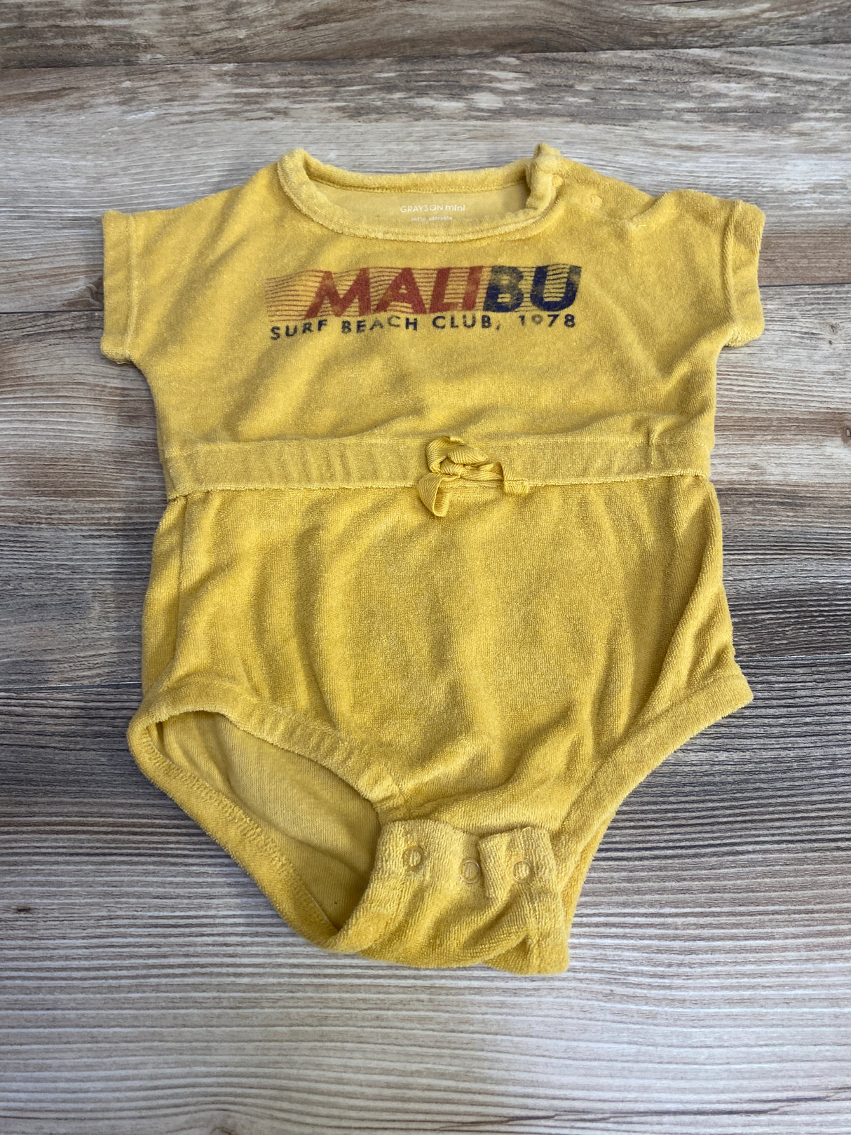 Grayson Mini Malibu Terry Romper Yellow sz 3-6m