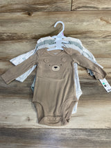 NEW Carter's 4pk Long Sleeve Bodysuits Brown sz 9m