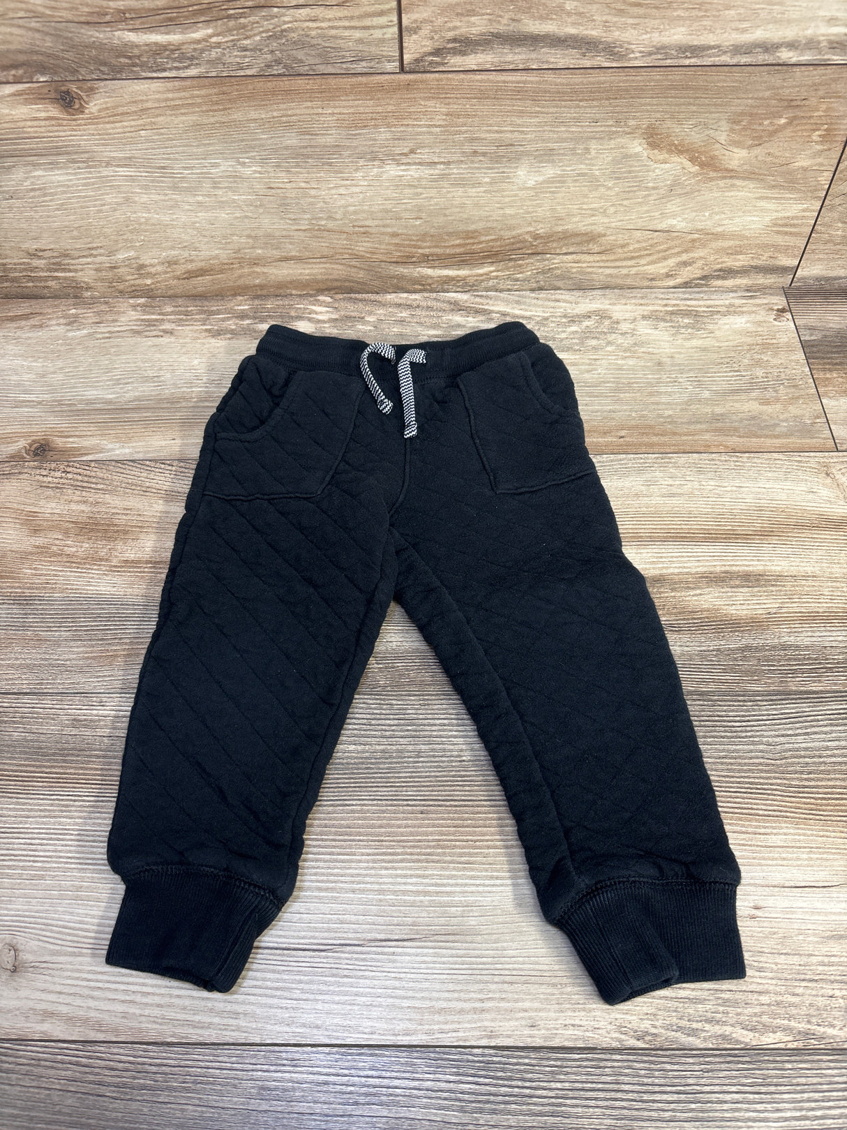 Cat & Jack Quilted Drawstring Joggers Black sz 3T
