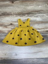 Zara Polka Dot Pinafore Dress Yellow sz 9-12m