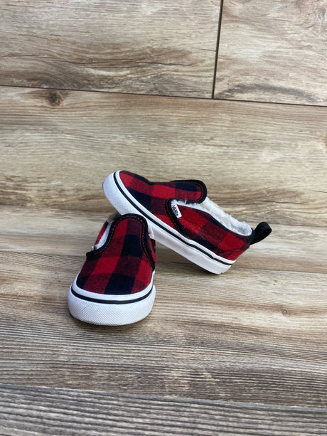 Vans Sherpa Lined Slip-On Shoes Red Plaid sz 6.5c - Me n Mommy To Be
