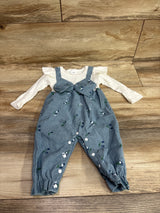 vchoohce Faux Suspender Corduroy Coverall White sz 1-3m