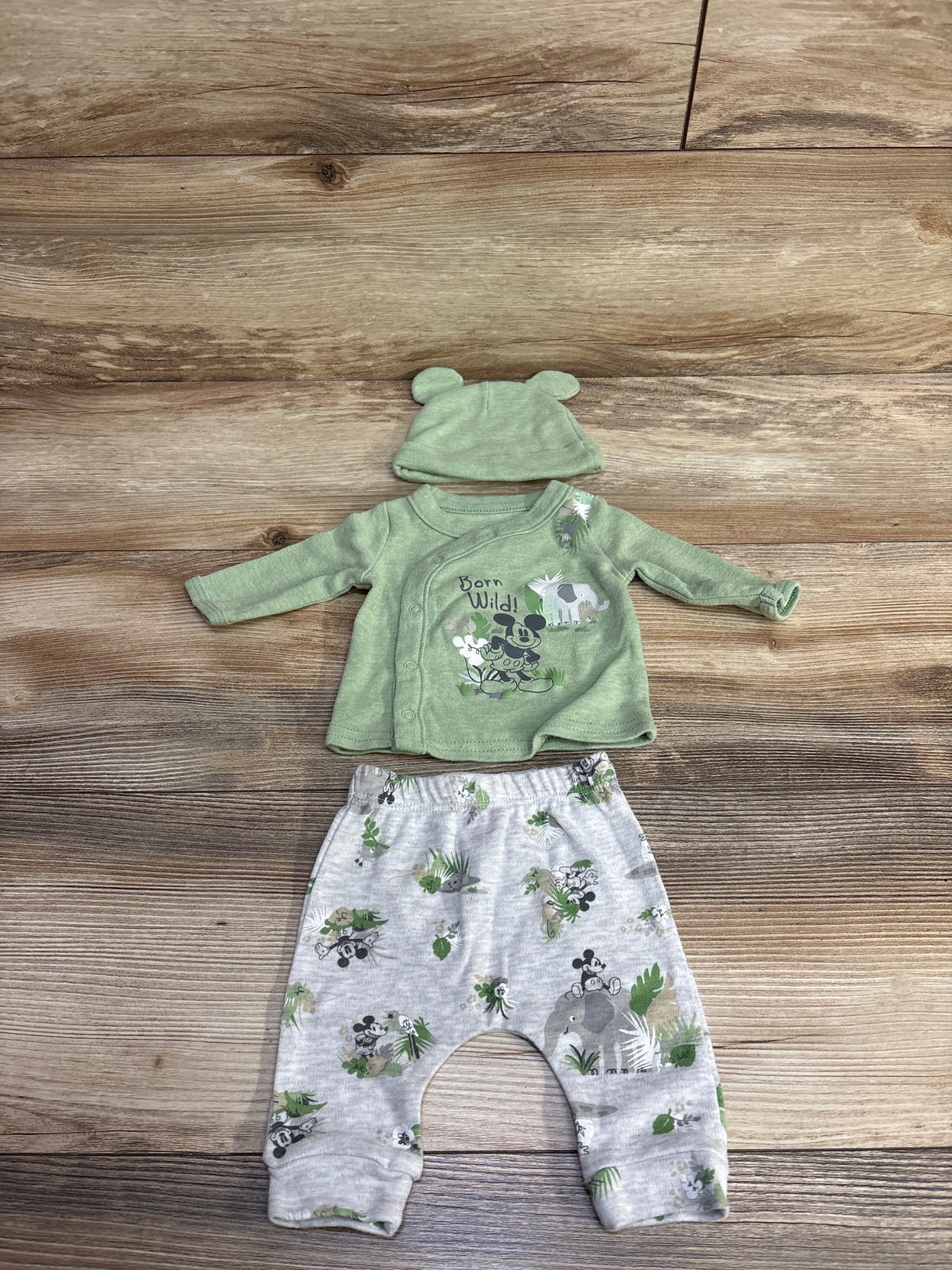 Disney Baby Mickey Mouse 3pc Set Green sz NB