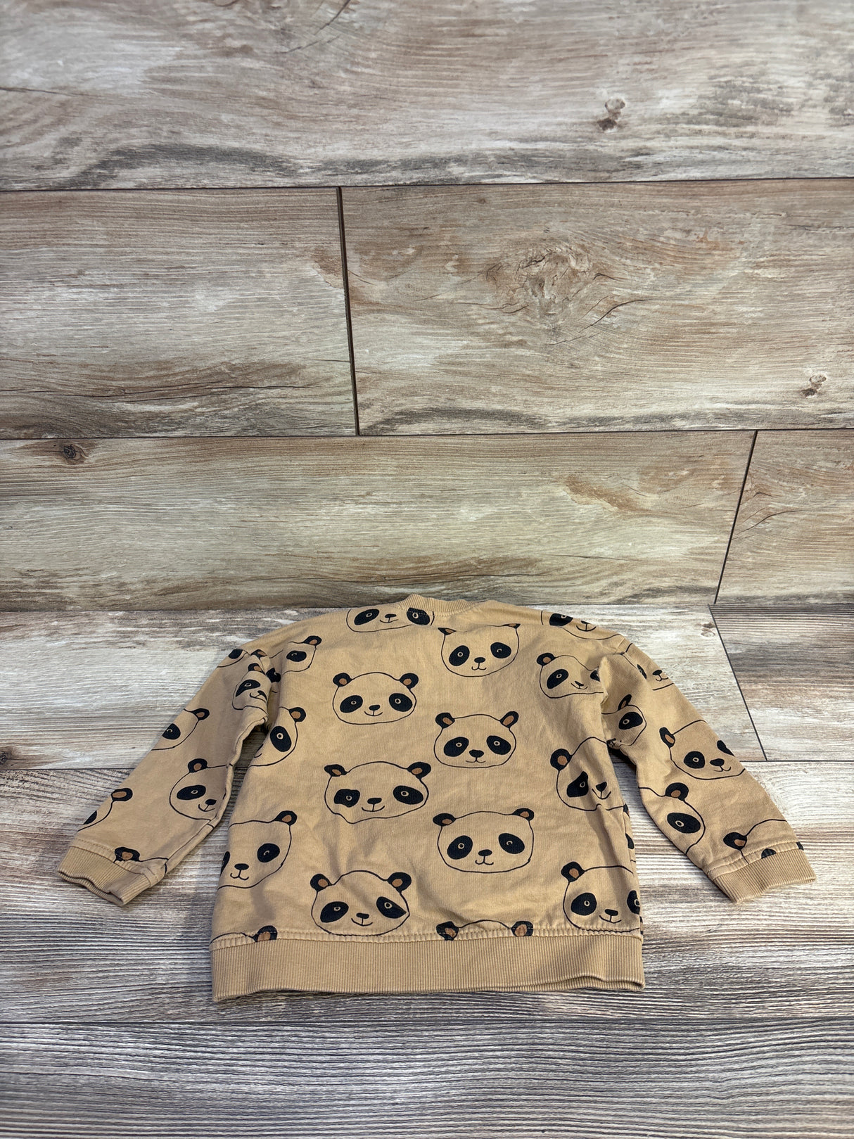 H&M Pullover Panda Print Sweatshirt Brown sz 12-18m