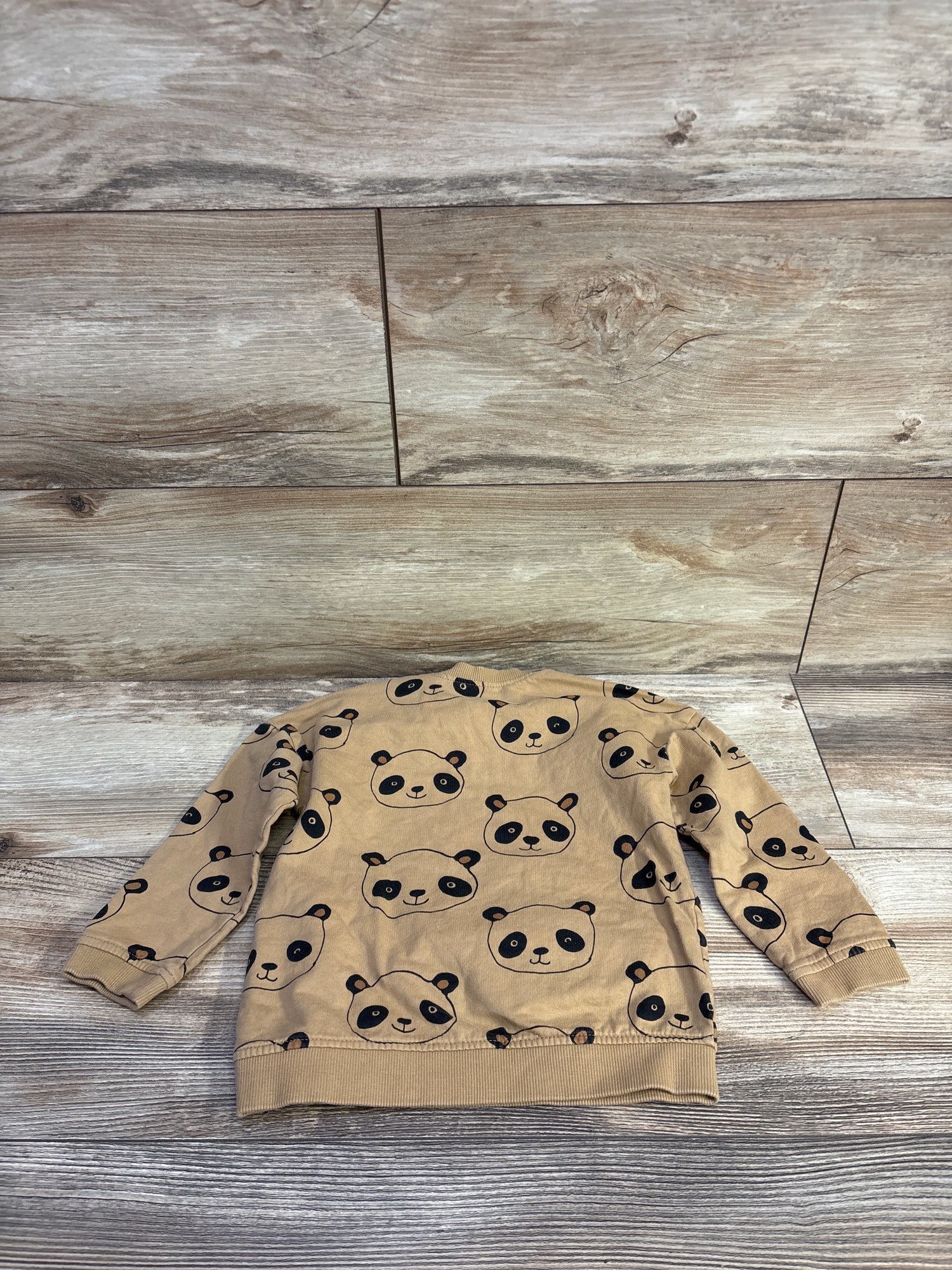 H&M Pullover Panda Print Sweatshirt Brown sz 12-18m