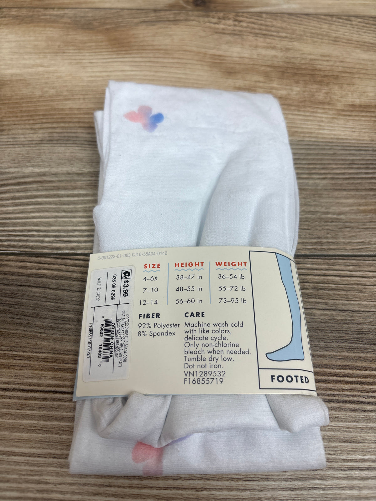NEW Cat & Jack 1pr. Footed Tights White sz 12-14