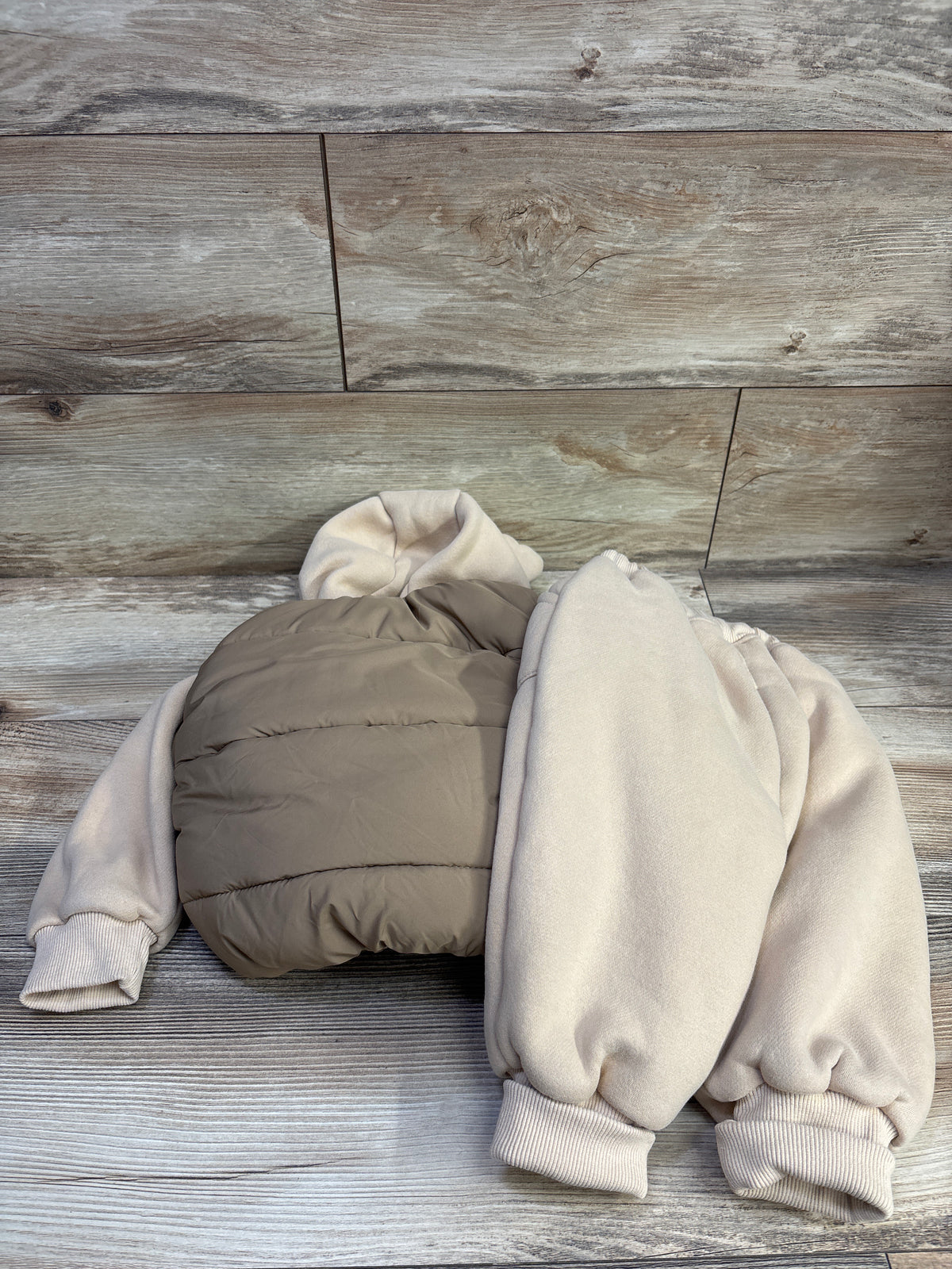 Mama Nest Adorabee Bear 3pc Thick Fleece Set Beige sz 18-24m