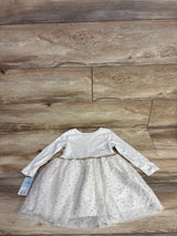 NEW Cat & Jack Lace Tulle Long Sleeve Dress White sz 3T