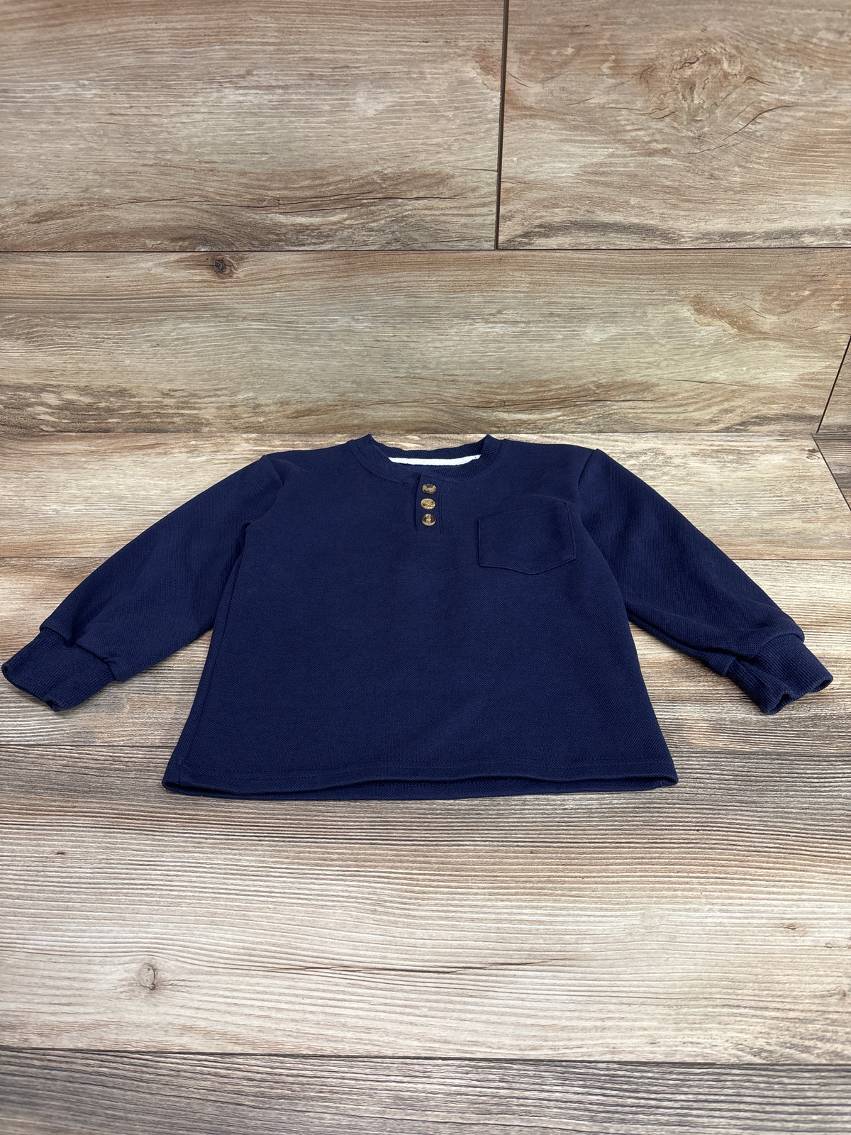 Cooraby Long Sleeve Henley Shirt Navy sz 4T