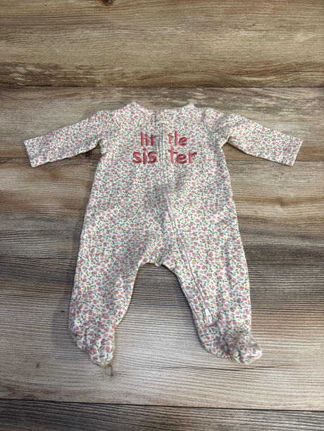 Just One You Floral Little Sister Sleeper White sz 3m - Me n Mommy To Be