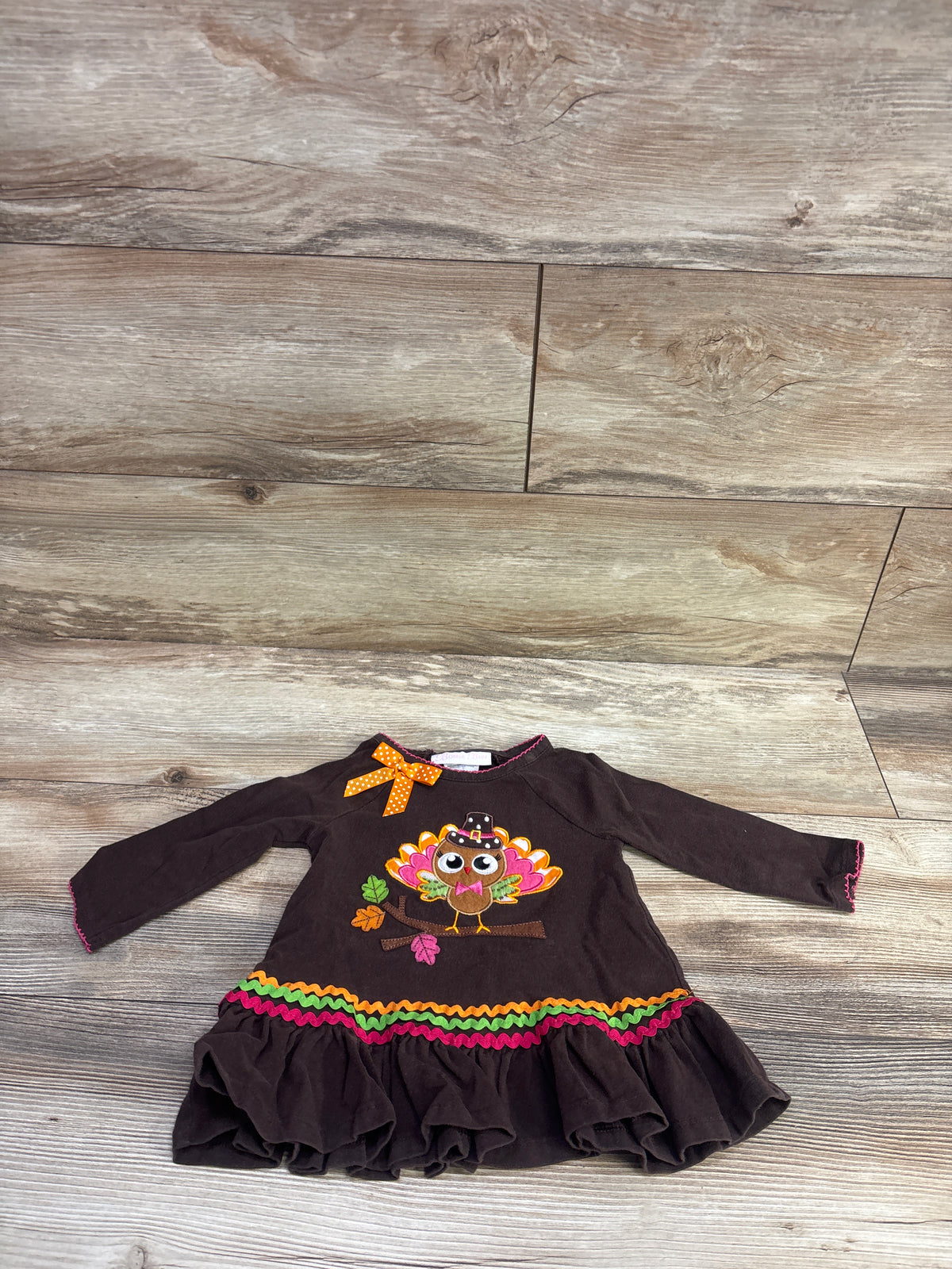 Bonnie Baby Turkey Peplum Top Brown 12m