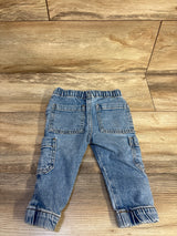 Cat & Jack Cargo Denim Joggers Blue sz 12m